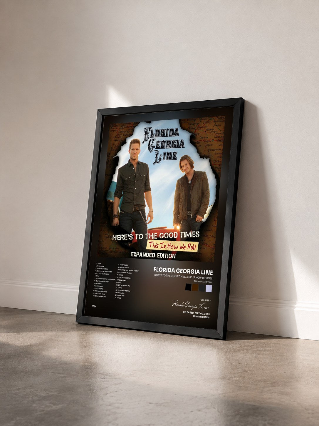 #noir Tableau de l'album Here's To The Good Times...This Is How We Roll (Expanded Edition) de Florida Georgia Line vu de trois quarts, cadre noir