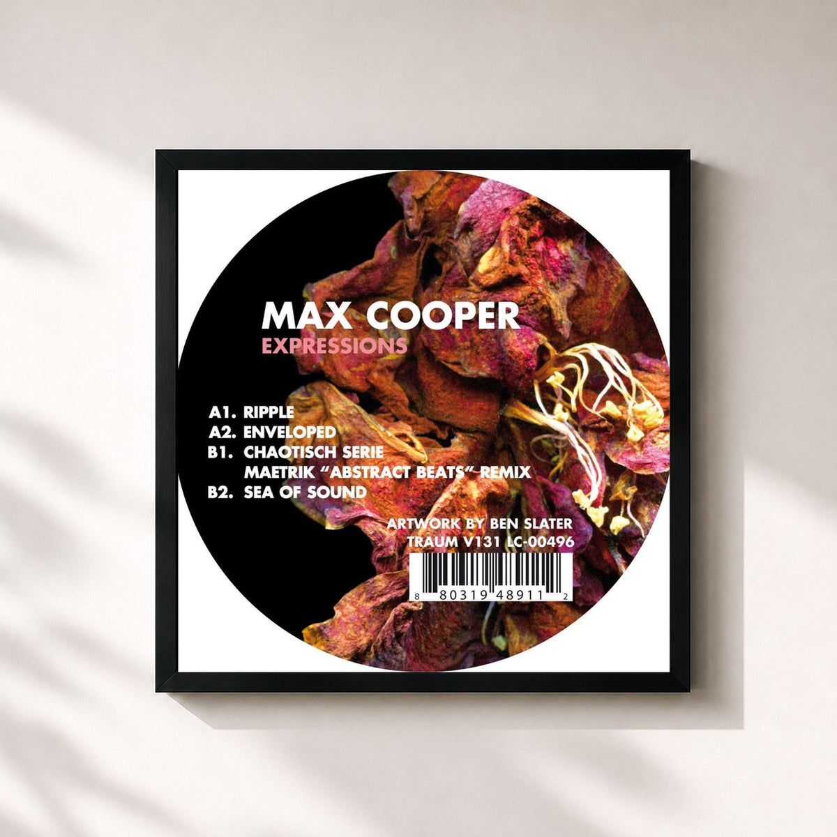 #noir Tableau carré de l'album Expressions de Max Cooper, cadre noir 32x32 cm