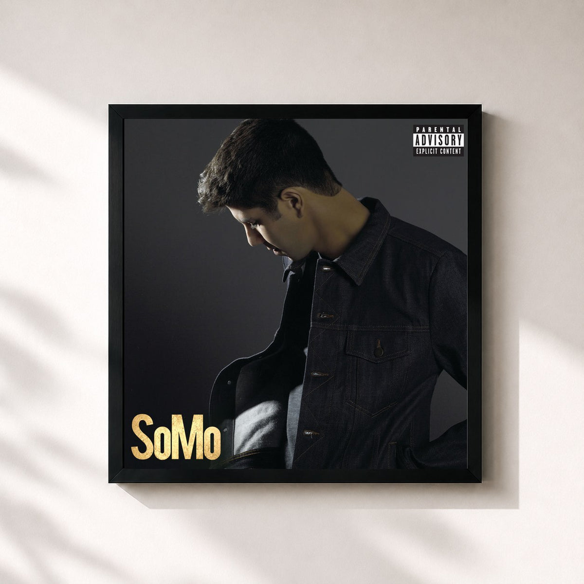 #noir SoMo de SoMo en lámina cuadrada enmarcada, marco negro de 32x32 cm