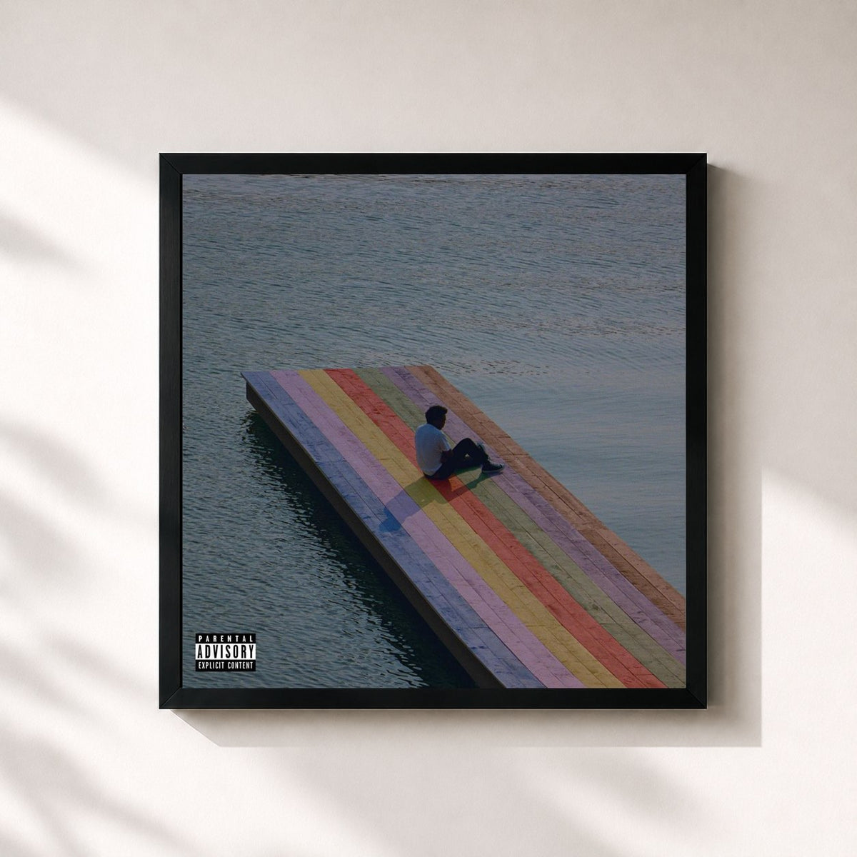 #noir Tableau carré de l'album The Melodic Blue de Baby Keem, cadre noir 32x32 cm