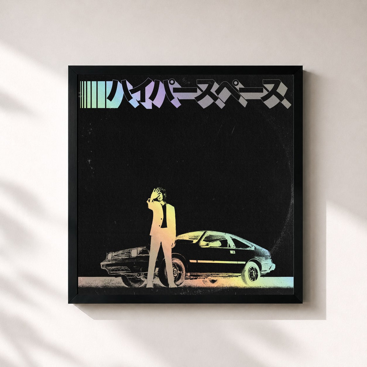 #noir Tableau carré de l'album Hyperspace (2020) de Beck, cadre noir 32x32 cm