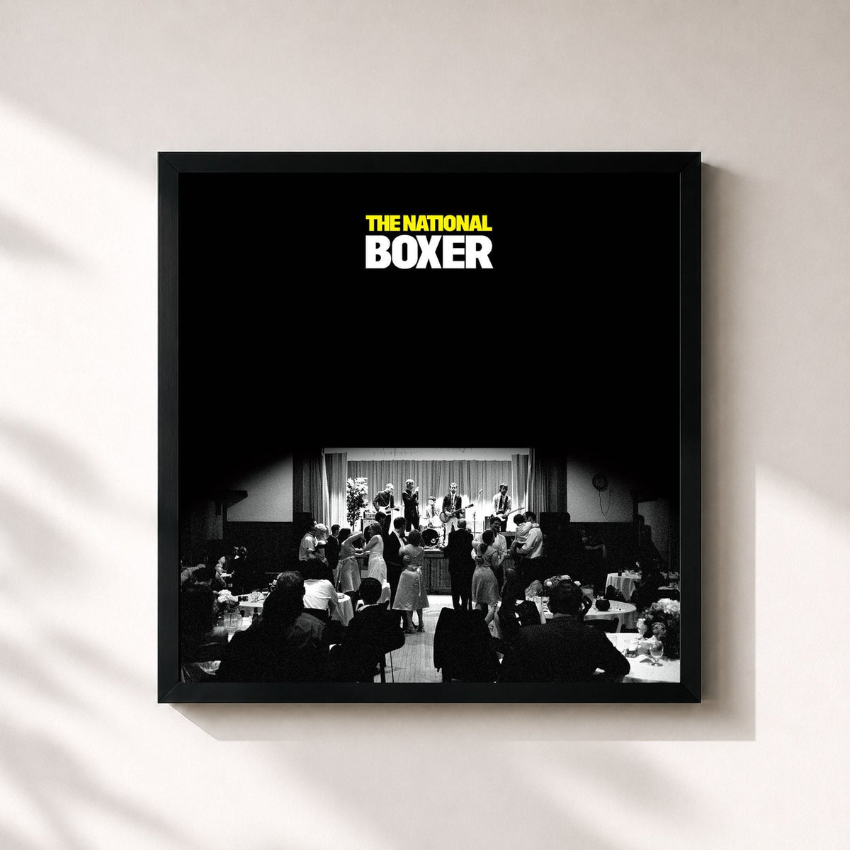 #noir Boxer by The National as a square framed art print, black 32x32 cm frame