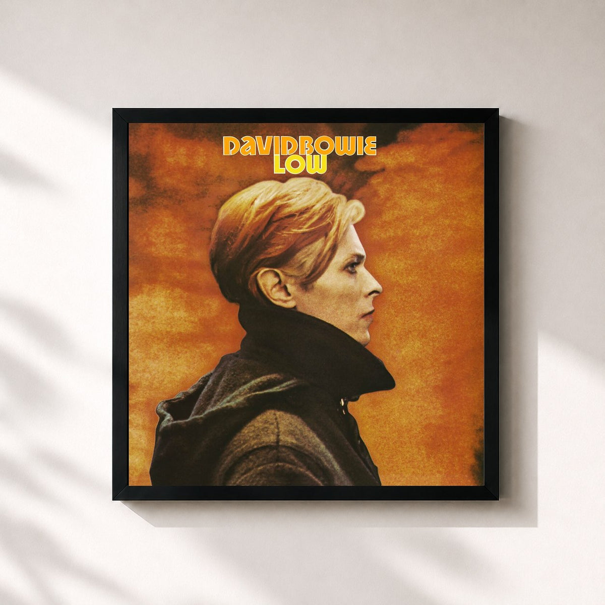 #noir Tableau carré de l'album Low (2017 Remaster) de David Bowie, cadre noir 32x32 cm