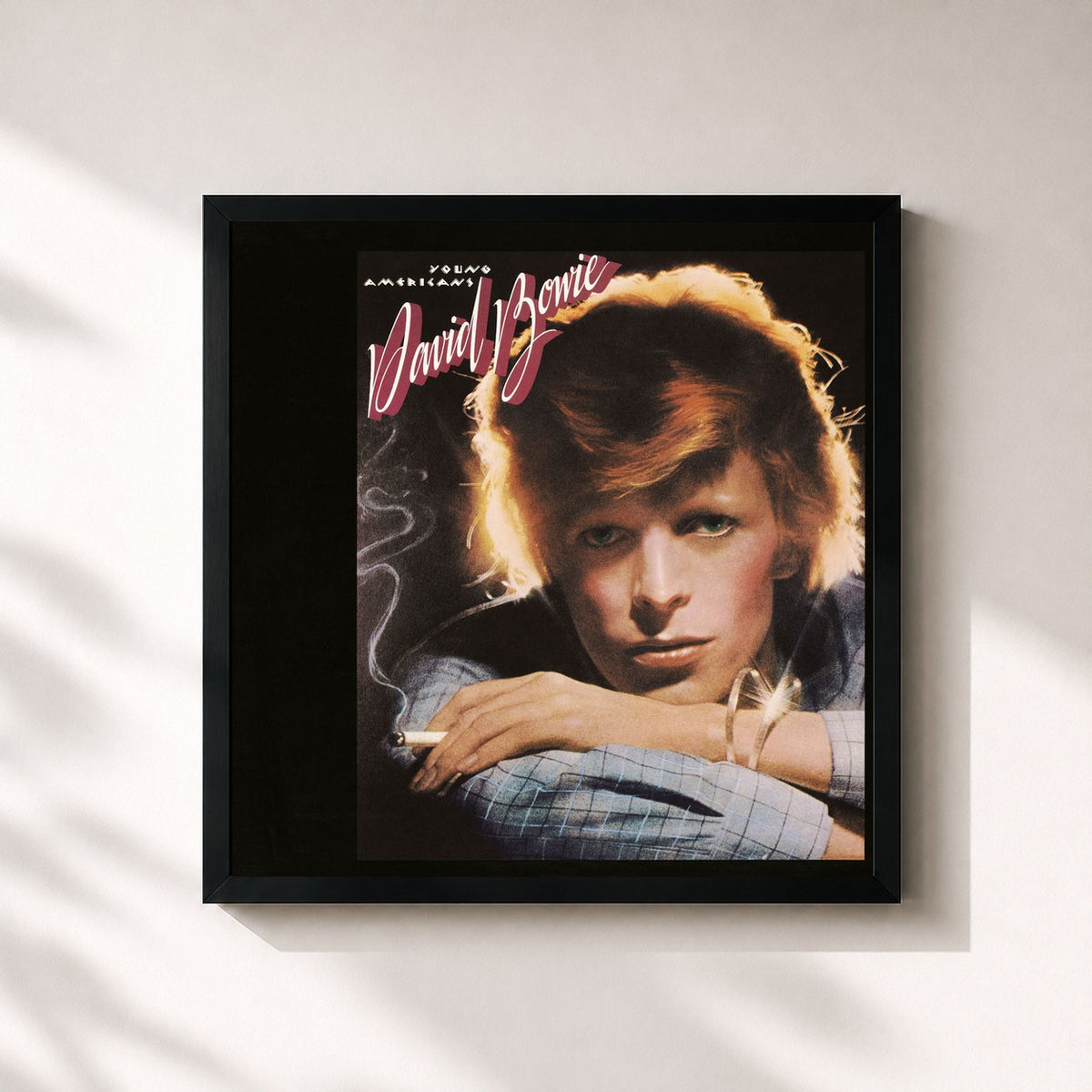 #noir Tableau carré de l'album Young Americans (2016 Remaster) de David Bowie, cadre noir 32x32 cm
