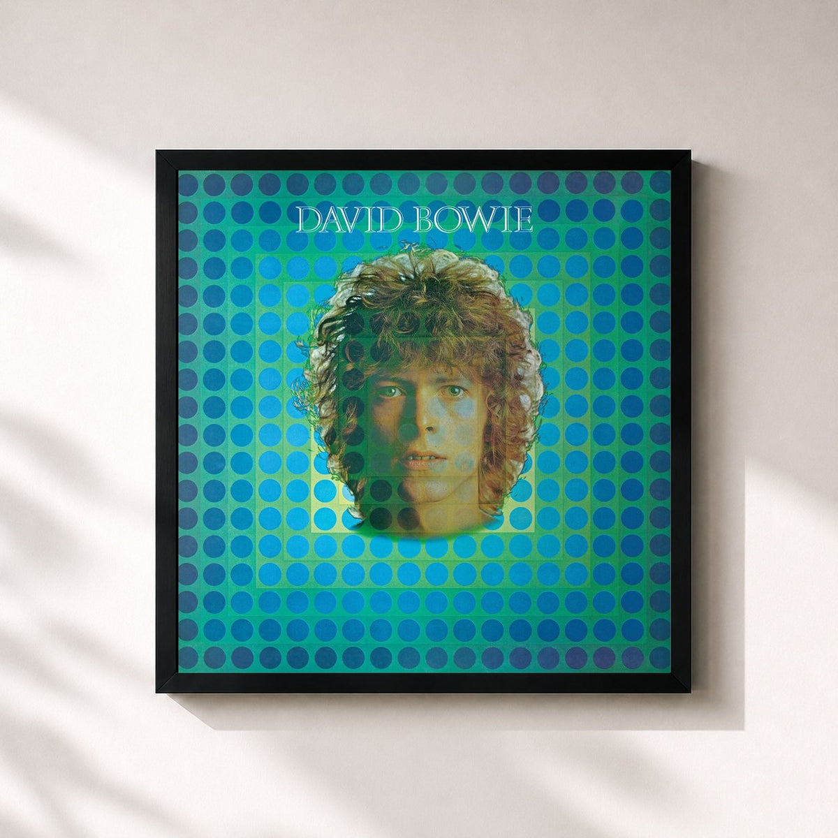 #noir Tableau carré de l'album David Bowie (aka Space Oddity) (2015 Remaster) de David Bowie, cadre noir 32x32 cm