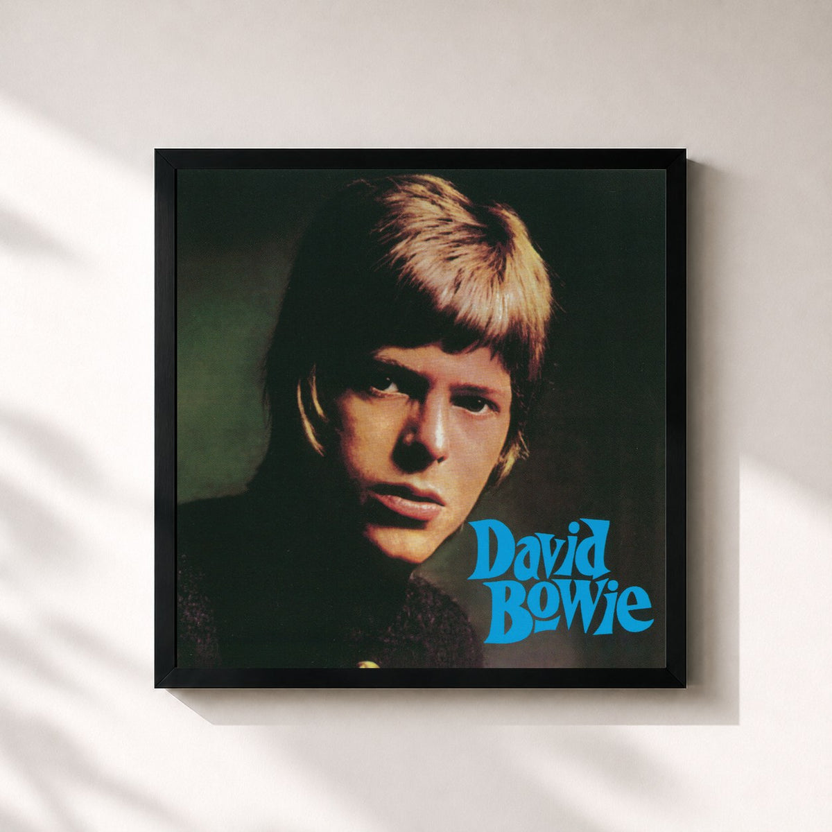 #noir Tableau carré de l'album David Bowie de David Bowie, cadre noir 32x32 cm