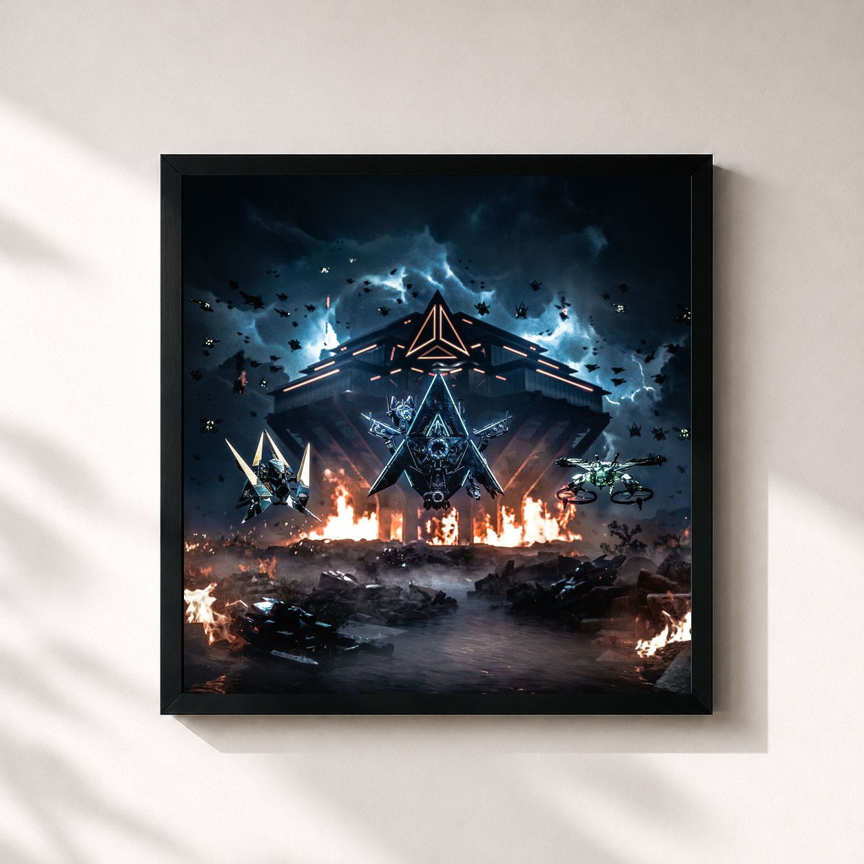#noir Tableau carré de l'album World of Walker, Season One: Rise of the Drones de Alan Walker, cadre noir 32x32 cm