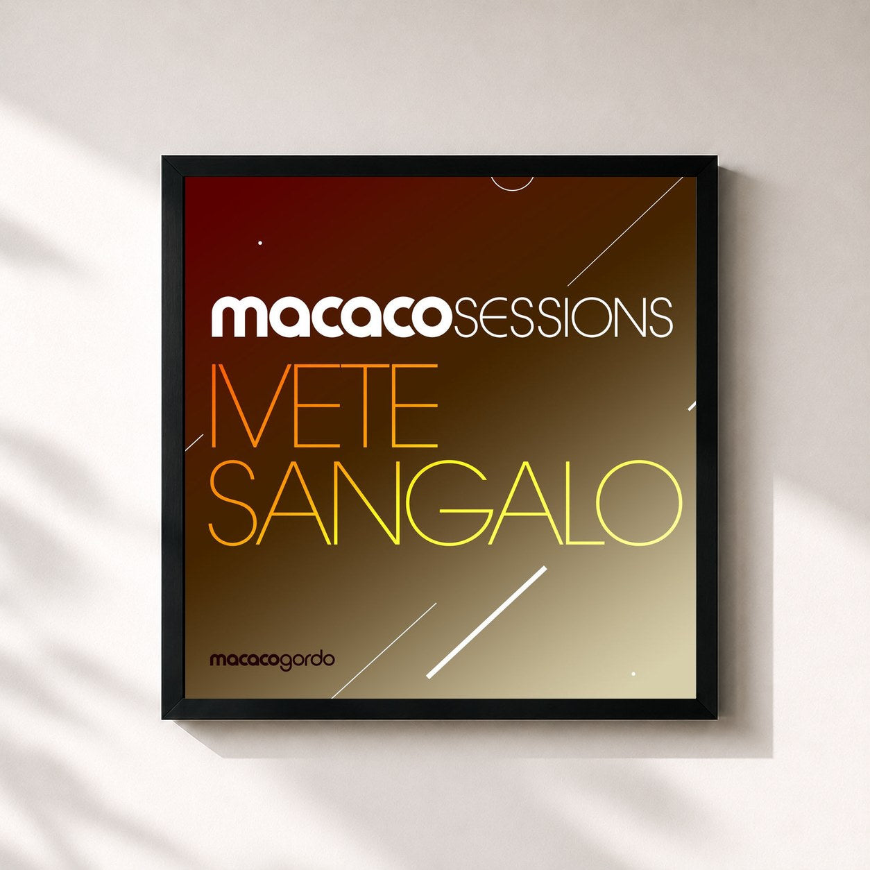 #noir Tableau carré de l'album Macaco Sessions de Ivete Sangalo, cadre noir 32x32 cm