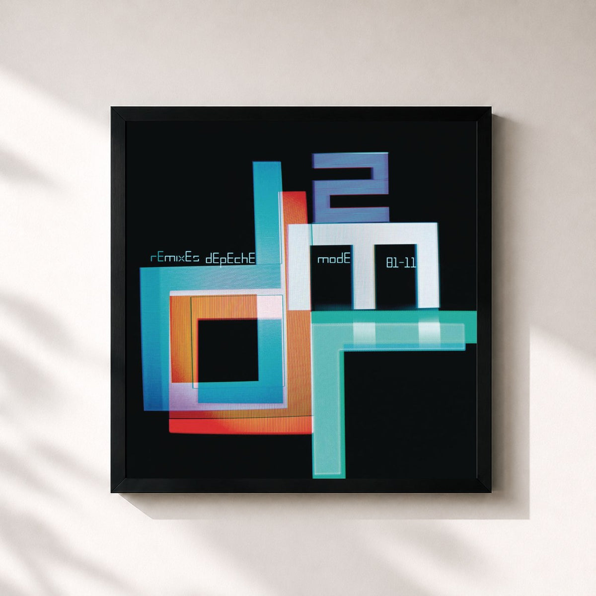 #noir Remixes 2: 81-11 von Depeche Mode als quadratischer Kunstdruck, schwarzer Rahmen 32x32 cm