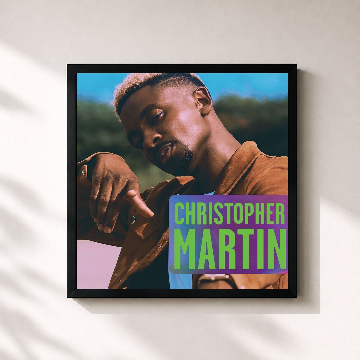 #noir Tableau carré de l'album And Then de Christopher Martin, cadre noir 32x32 cm