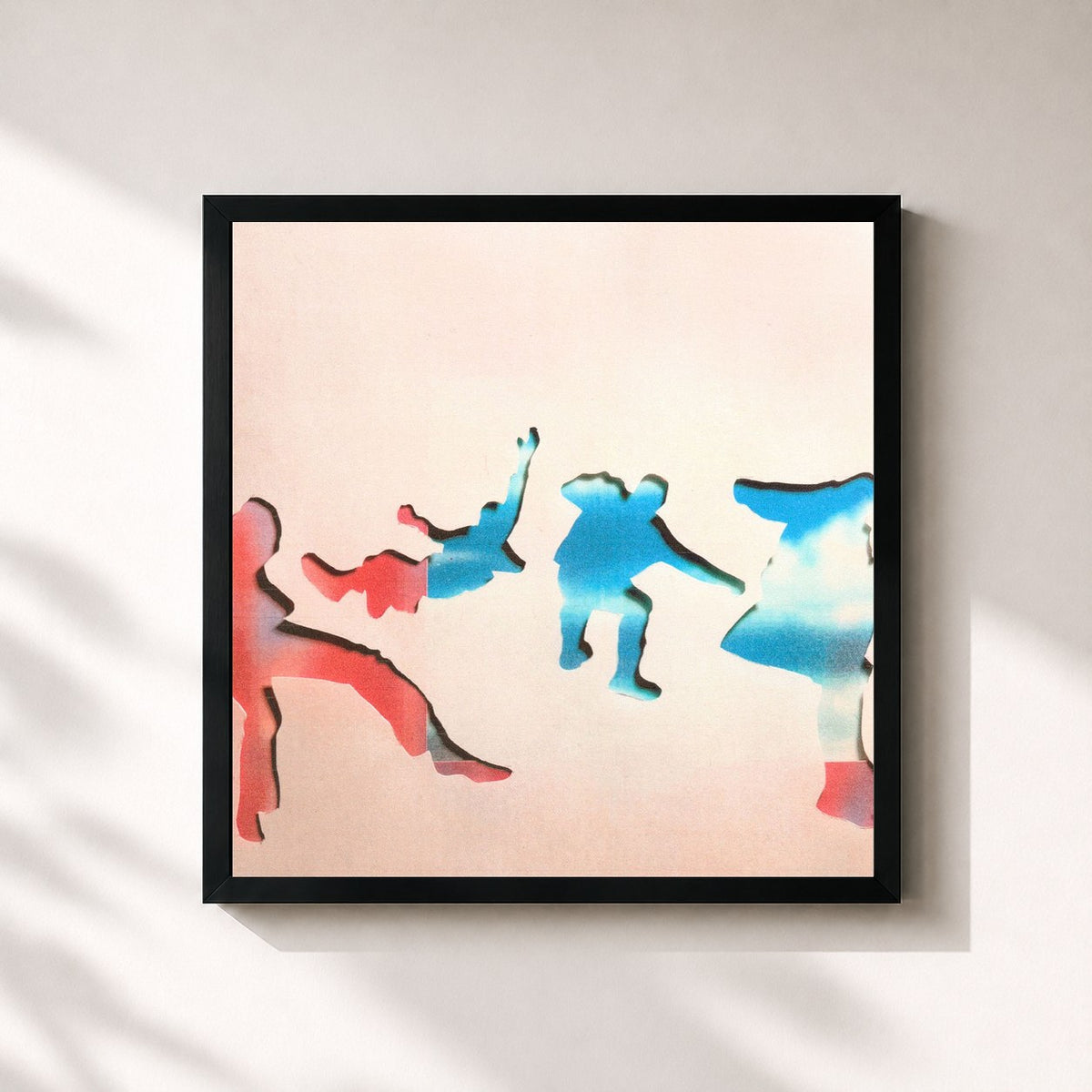 #noir Tableau carré de l'album 5SOS5 de 5 Seconds Of Summer, cadre noir 32x32 cm