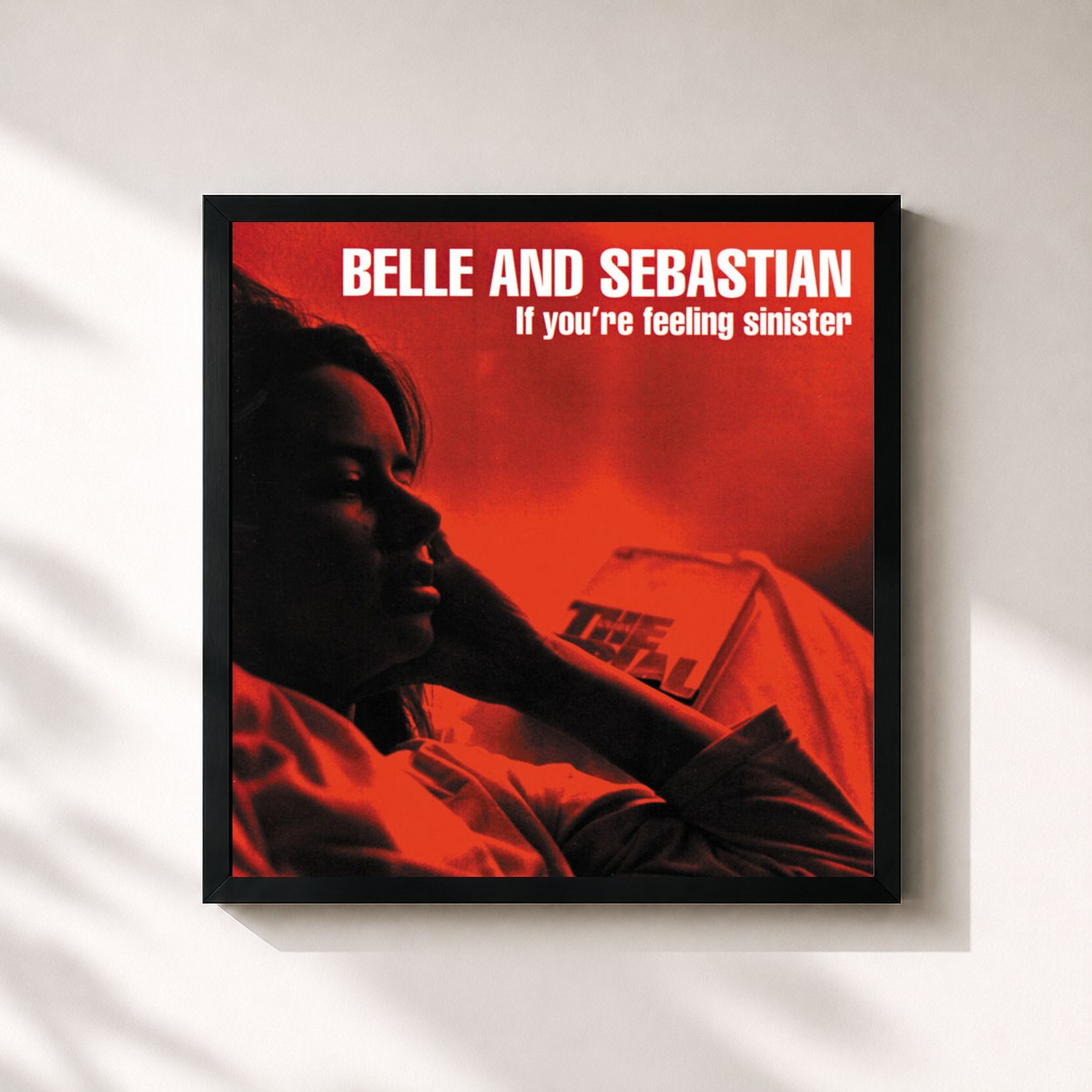 #noir Tableau carré de l'album If You're Feeling Sinister de Belle and Sebastian, cadre noir 32x32 cm