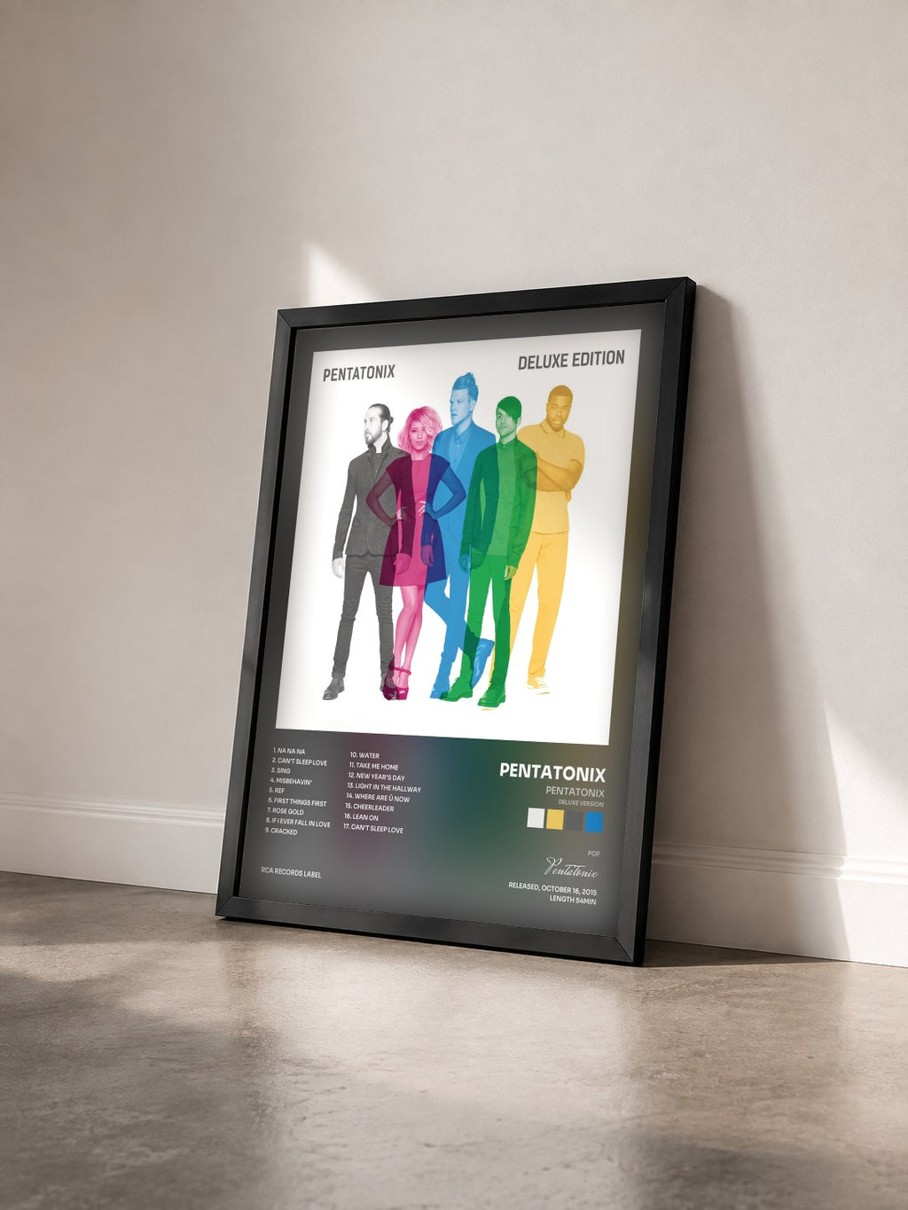 #noir Tableau de l'album Pentatonix (Deluxe Version) de Pentatonix vu de trois quarts, cadre noir