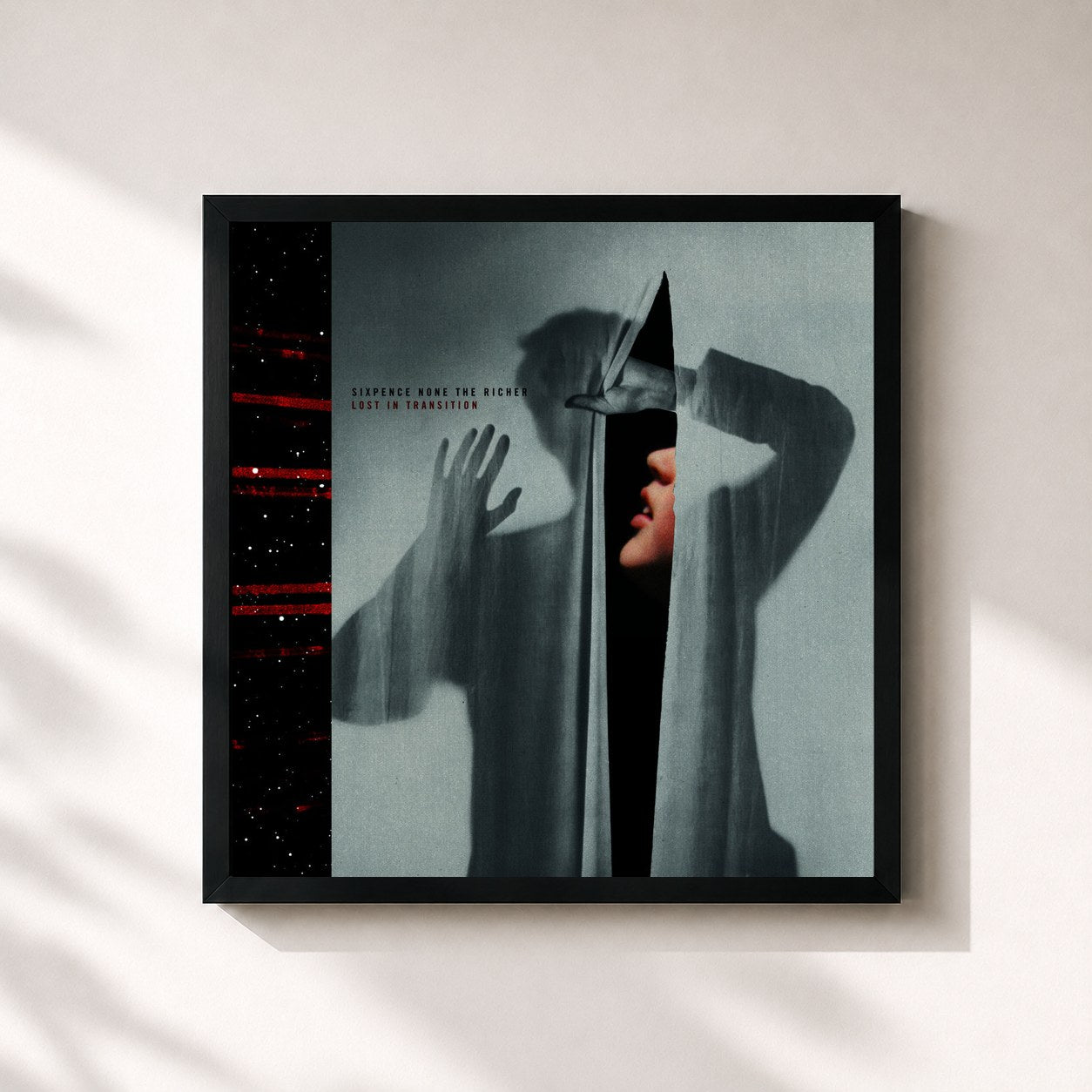 #noir Tableau carré de l'album Lost in Transition (Bonus Track Version) de Sixpence None the Richer, cadre noir 32x32 cm