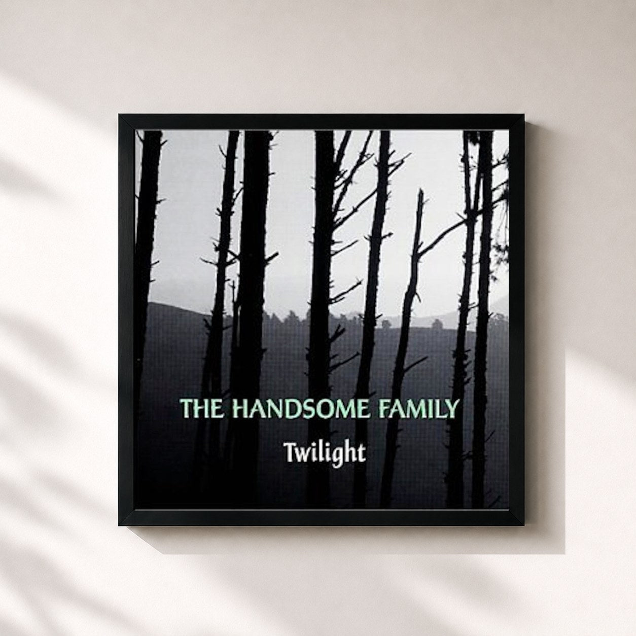#noir Tableau carré de l'album Twilight de The Handsome Family, cadre noir 32x32 cm