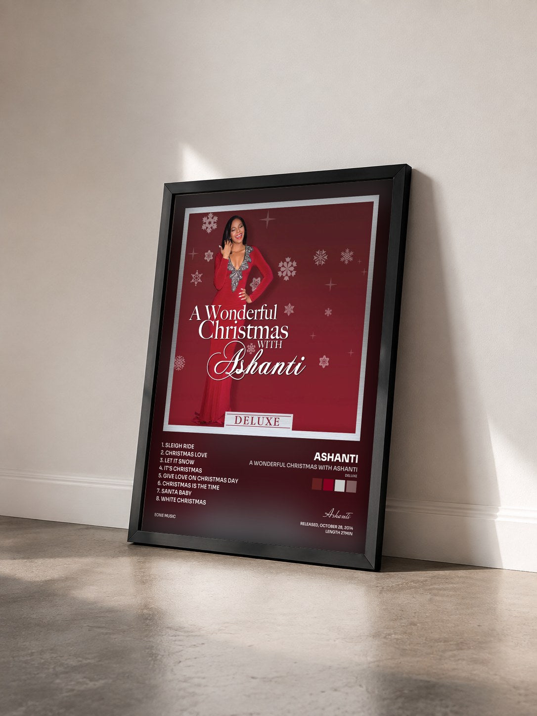 #noir A Wonderful Christmas With Ashanti (Deluxe) de Ashanti en lámina enmarcada vista de tres cuartos, marco negro