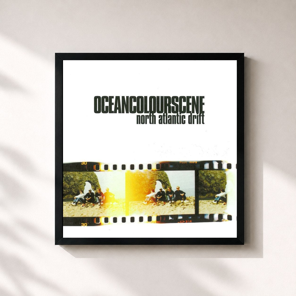 #noir Tableau carré de l'album North Atlantic Drift de Ocean Colour Scene, cadre noir 32x32 cm