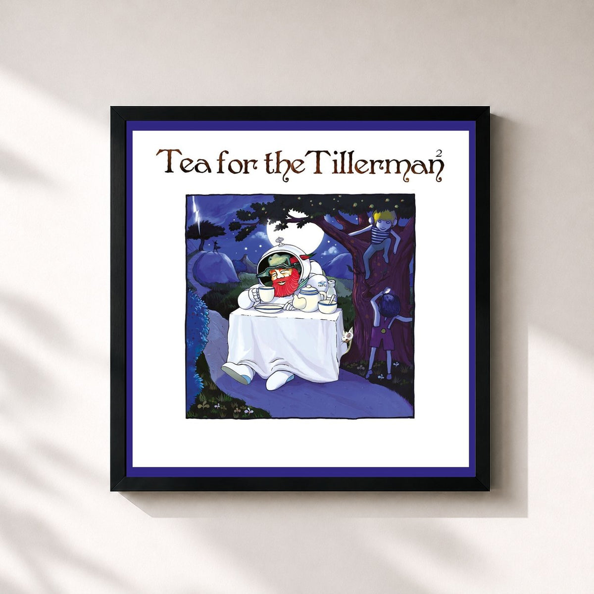 #noir Tableau carré de l'album Tea For The Tillerman² de Yusuf / Cat Stevens, cadre noir 32x32 cm