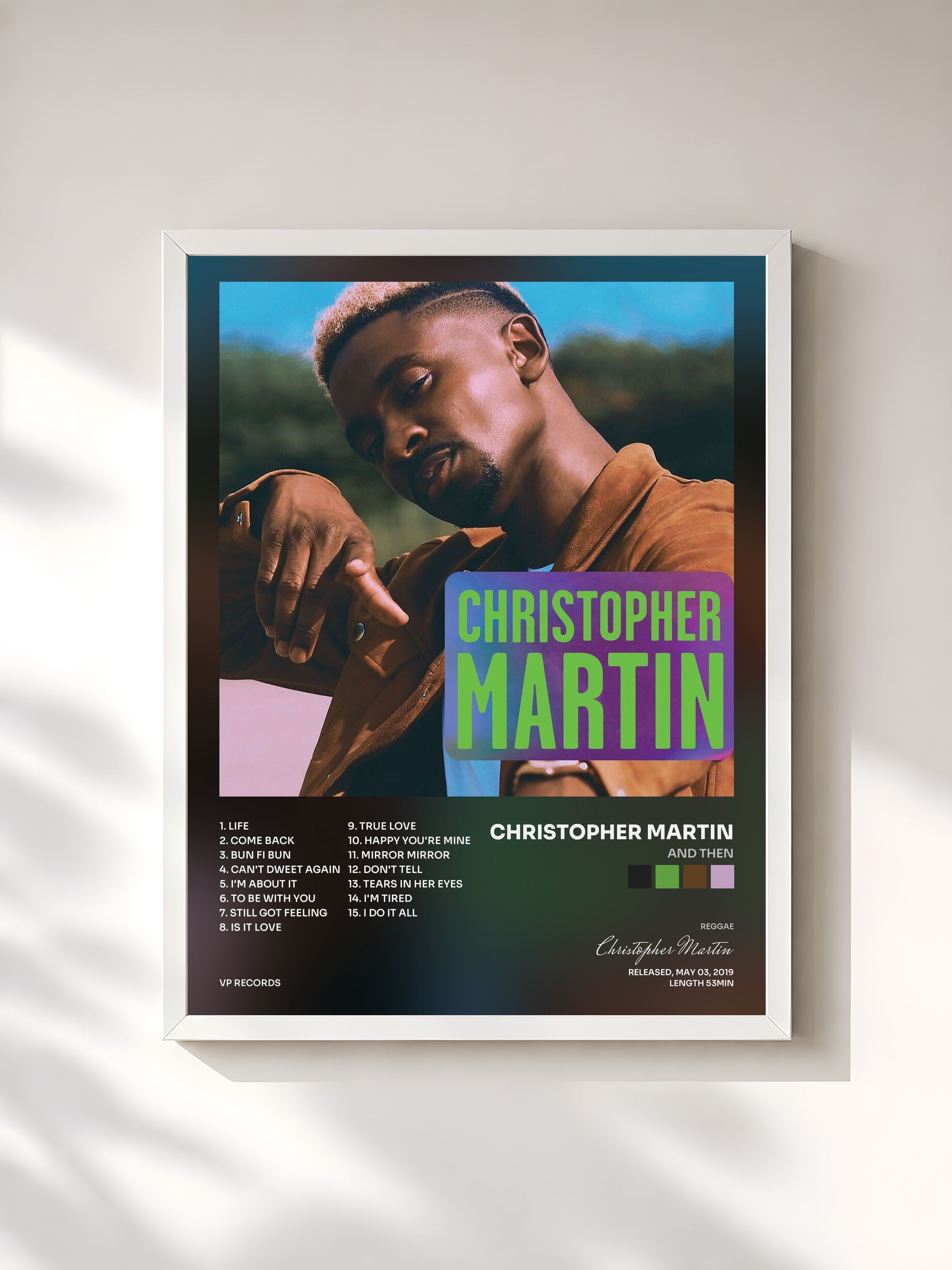 #blanc Tableau de l'album And Then de Christopher Martin, cadre blanc, imprimé et encadré en France