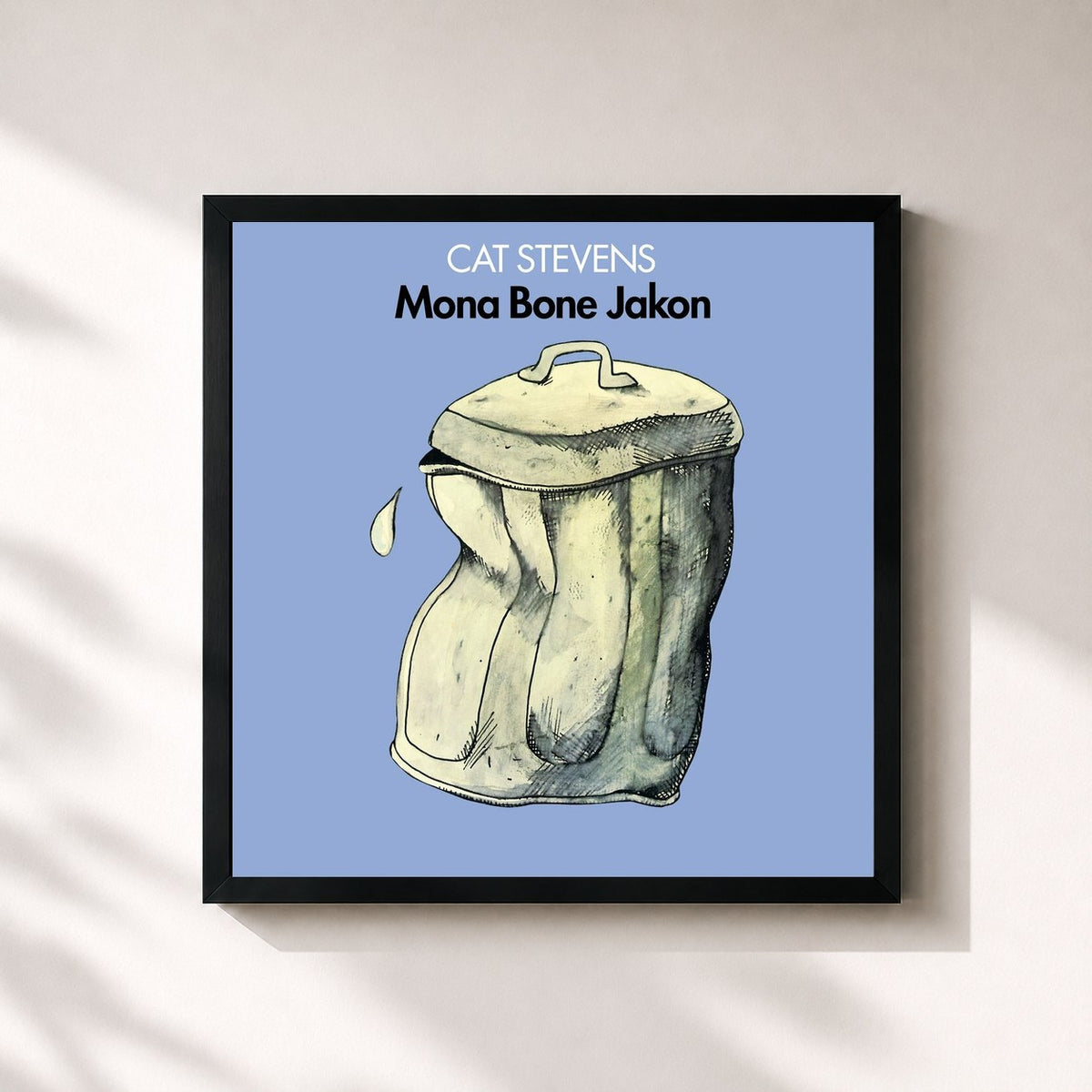 #noir Tableau carré de l'album Mona Bone Jakon (Remastered 2020) de Yusuf / Cat Stevens, cadre noir 32x32 cm