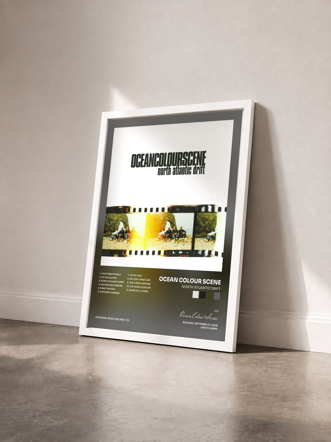 #blanc Tableau de l'album North Atlantic Drift de Ocean Colour Scene vu de trois quarts, cadre blanc