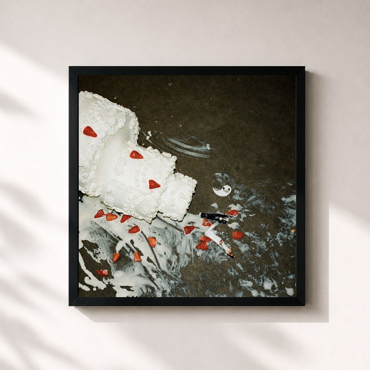 #noir Tableau carré de l'album Love & Sugar de Franglish, cadre noir 32x32 cm
