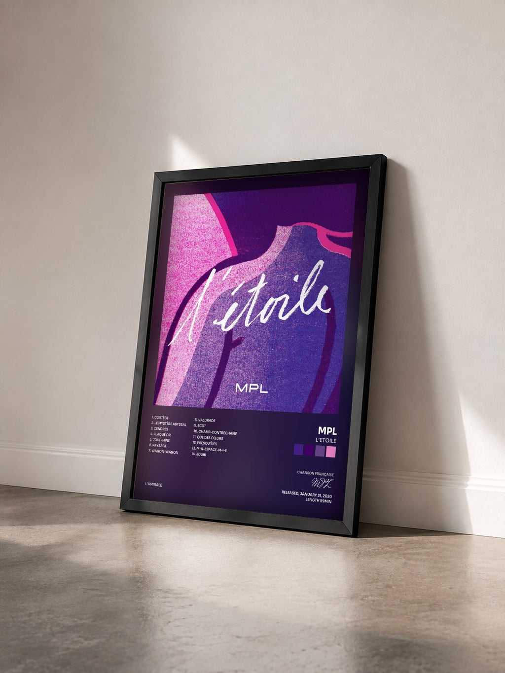 #noir L'Etoile by MPL as a framed art print seen at an angle, black frame