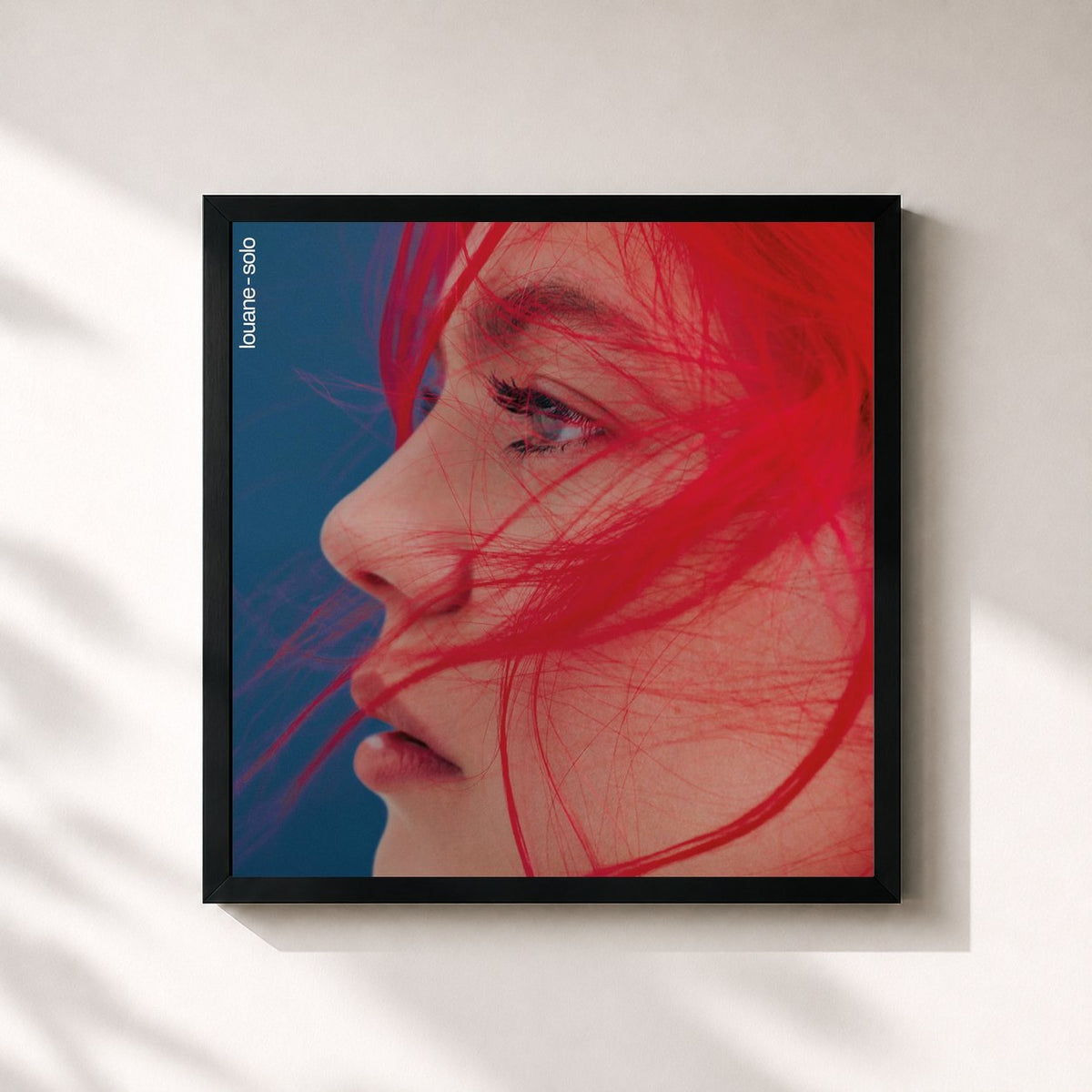 #noir Tableau carré de l'album solo de Louane, cadre noir 32x32 cm