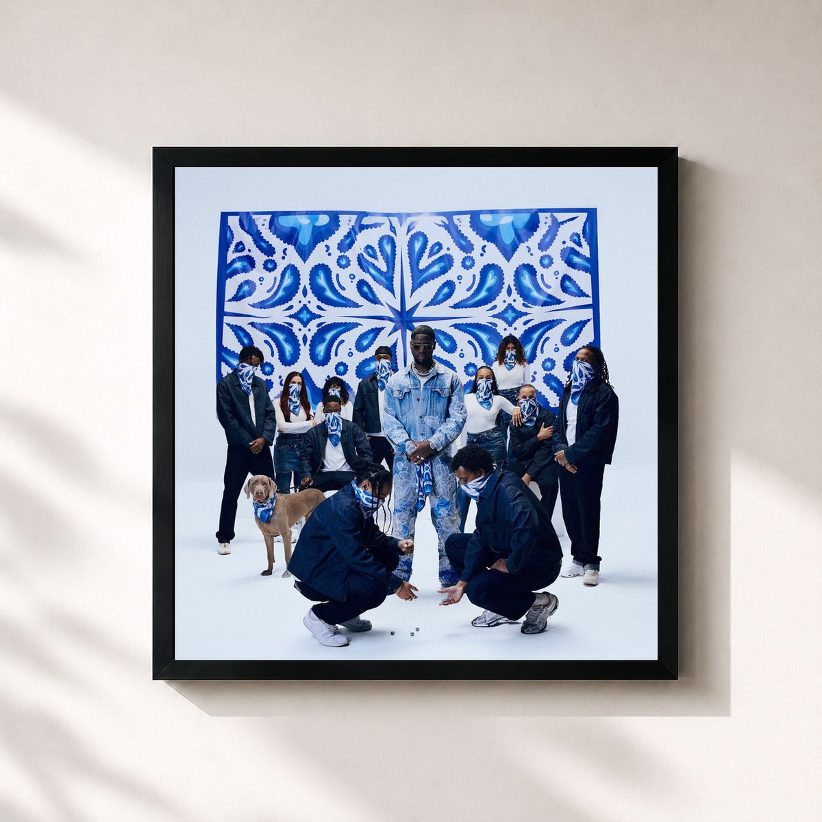 #noir Tableau carré de l'album Aura X G-wave de Franglish, cadre noir 32x32 cm