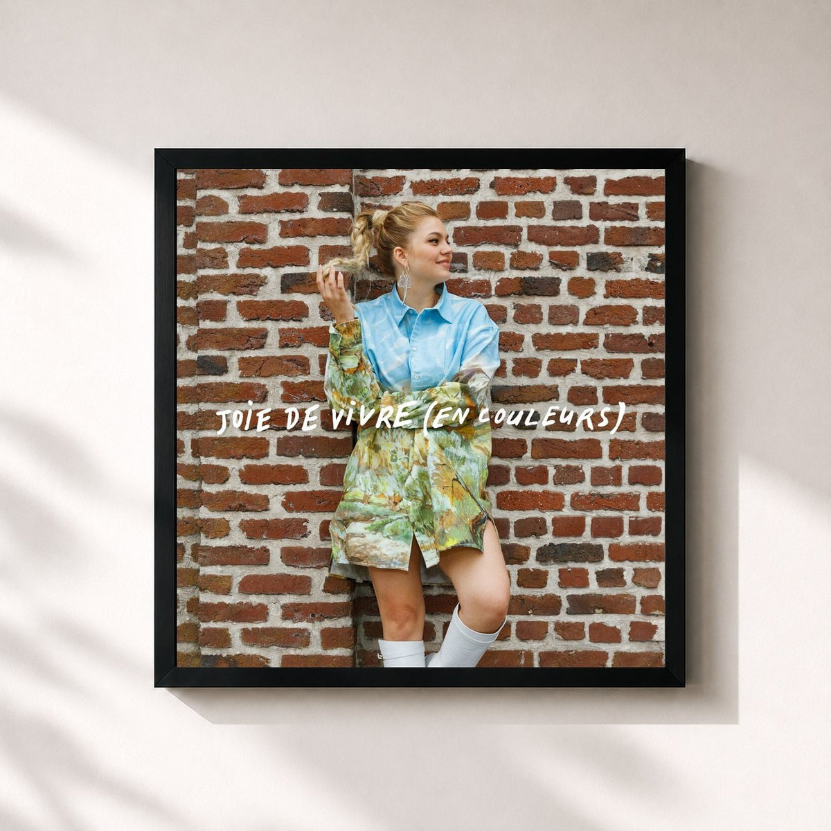 #noir Tableau carré de l'album Joie de vivre (En couleurs) de Louane, cadre noir 32x32 cm