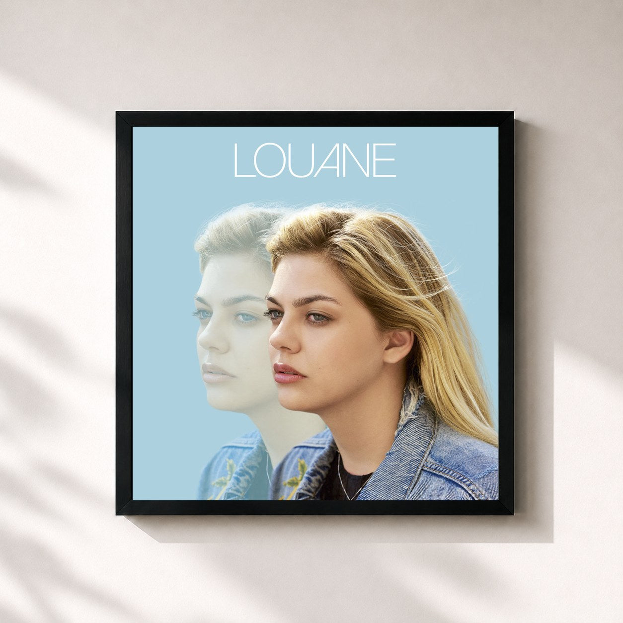 #noir Tableau carré de l'album Louane de Louane, cadre noir 32x32 cm