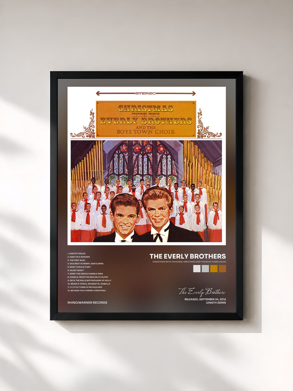 #noir Christmas with The Everly Brothers and the Boys Town Choir von The Everly Brothers als gerahmter Kunstdruck, schwarzer Rahmen, gedruckt und gerahmt in Frankreich