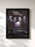 #noir Tableau de l'album Blue Lights In The Basement de Gladys Knight & The Pips, cadre noir, imprimé et encadré en France