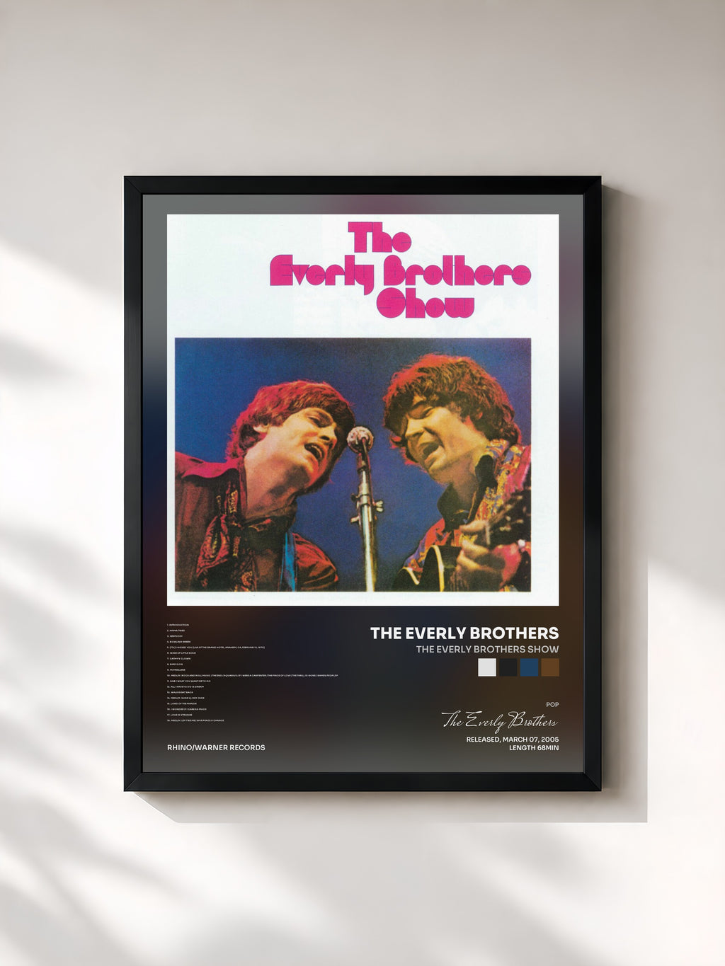 #noir Tableau de l'album The Everly Brothers Show de The Everly Brothers, cadre noir, imprimé et encadré en France