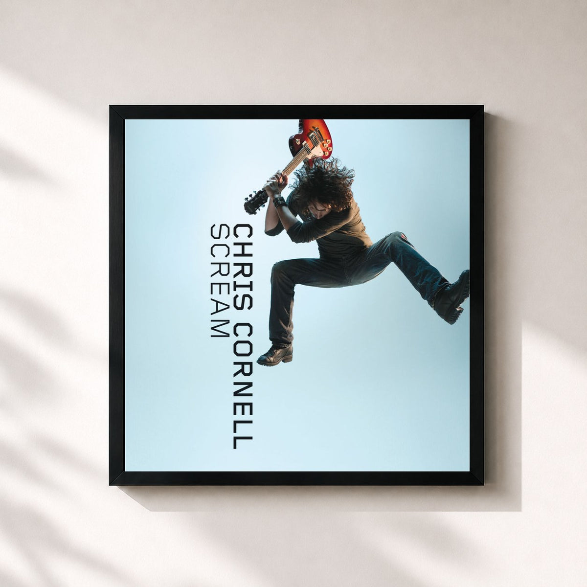 #noir Scream by Chris Cornell as a square framed art print, black 32x32 cm frame