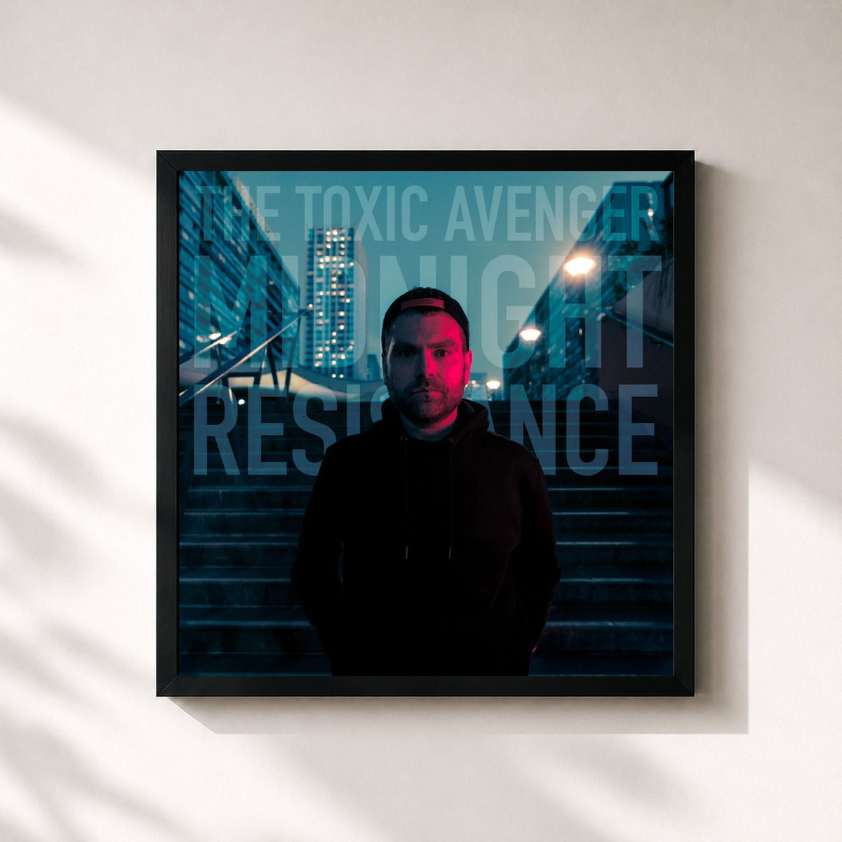 #noir Midnight Resistance by The Toxic Avenger as a square framed art print, black 32x32 cm frame