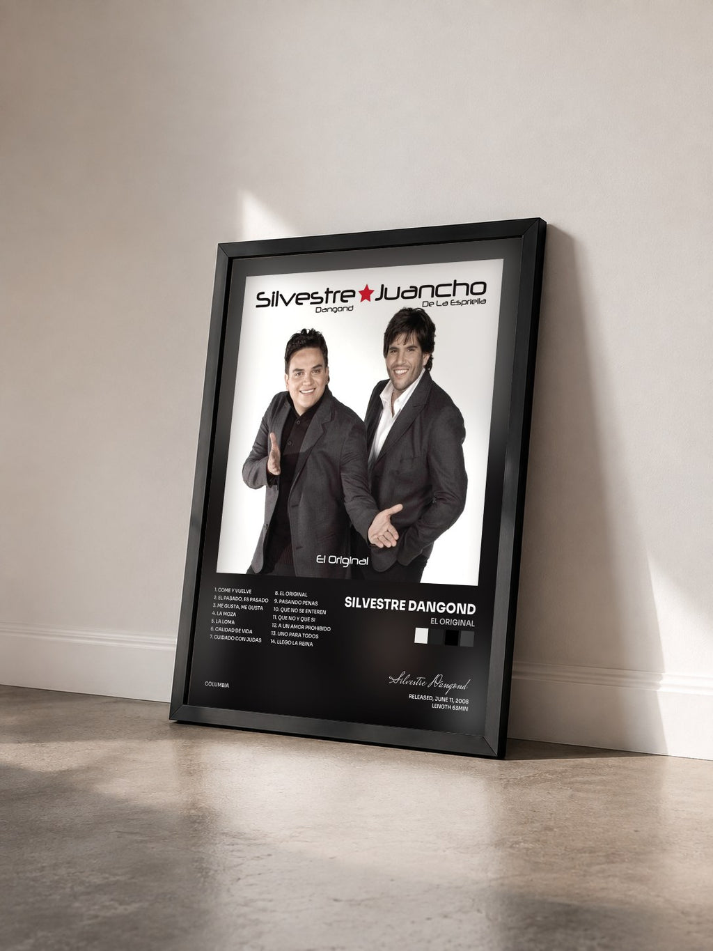 #noir Tableau de l'album El Original de Silvestre Dangond vu de trois quarts, cadre noir