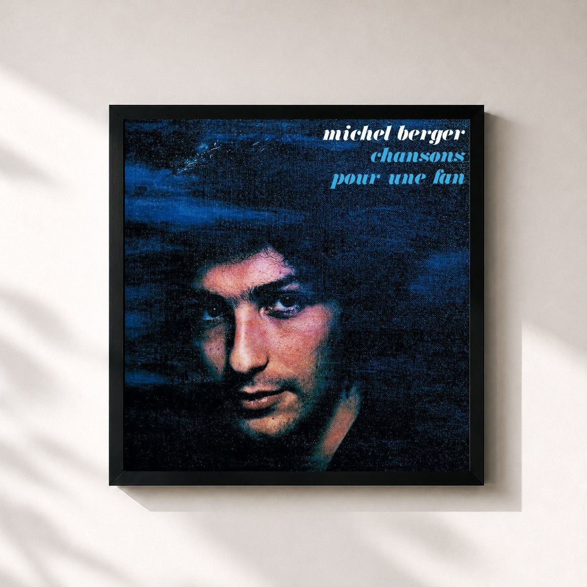 #noir Tableau carré de l'album Chansons pour une fan (Remasterisé en 2002) de Michel Berger, cadre noir 32x32 cm