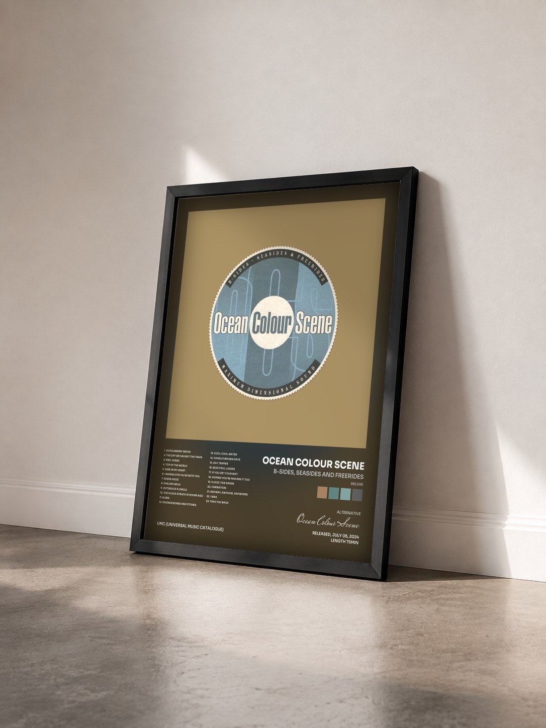 #noir Tableau de l'album B-Sides, Seasides And Freerides (Deluxe) de Ocean Colour Scene vu de trois quarts, cadre noir