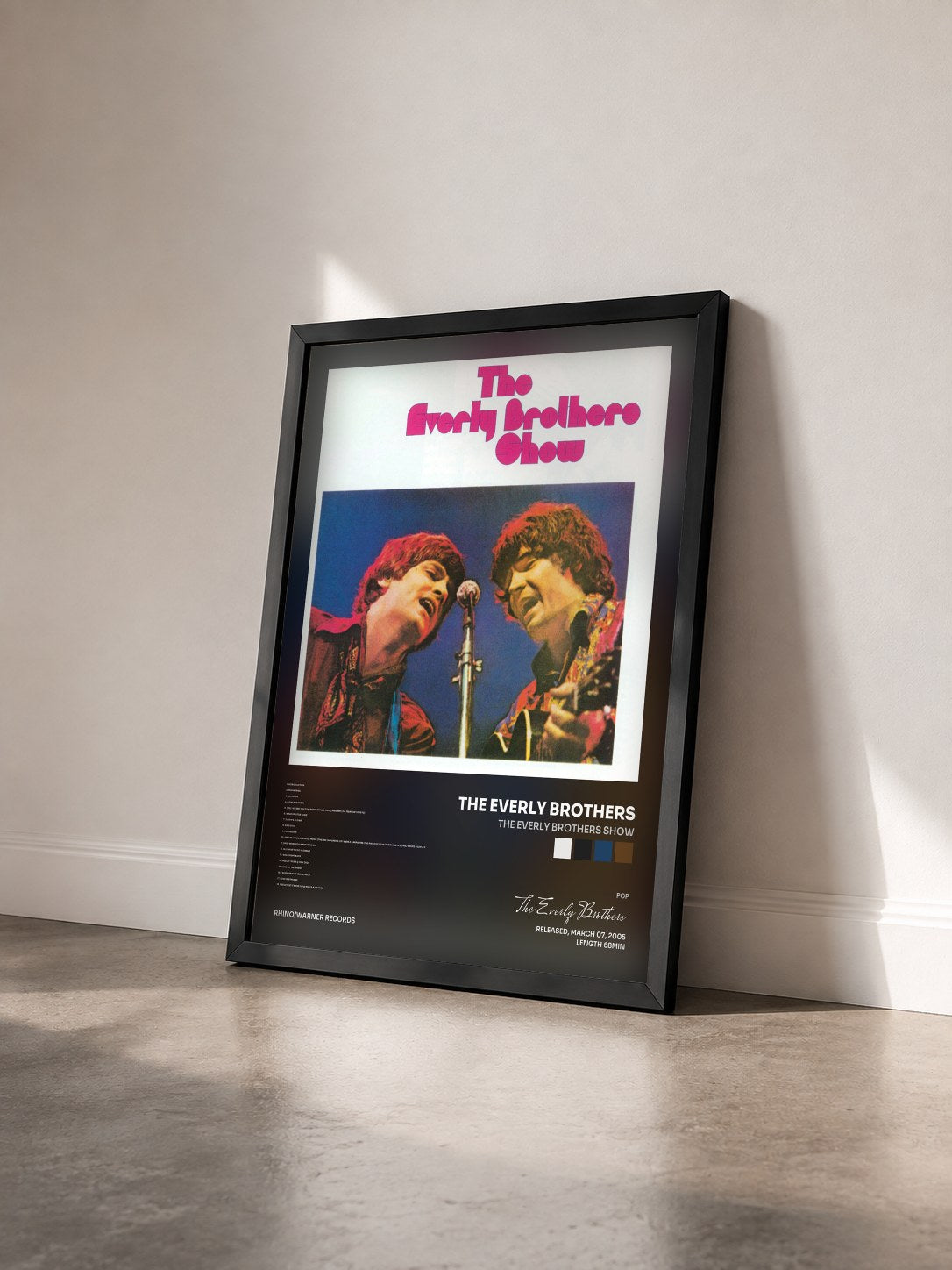 #noir Tableau de l'album The Everly Brothers Show de The Everly Brothers vu de trois quarts, cadre noir