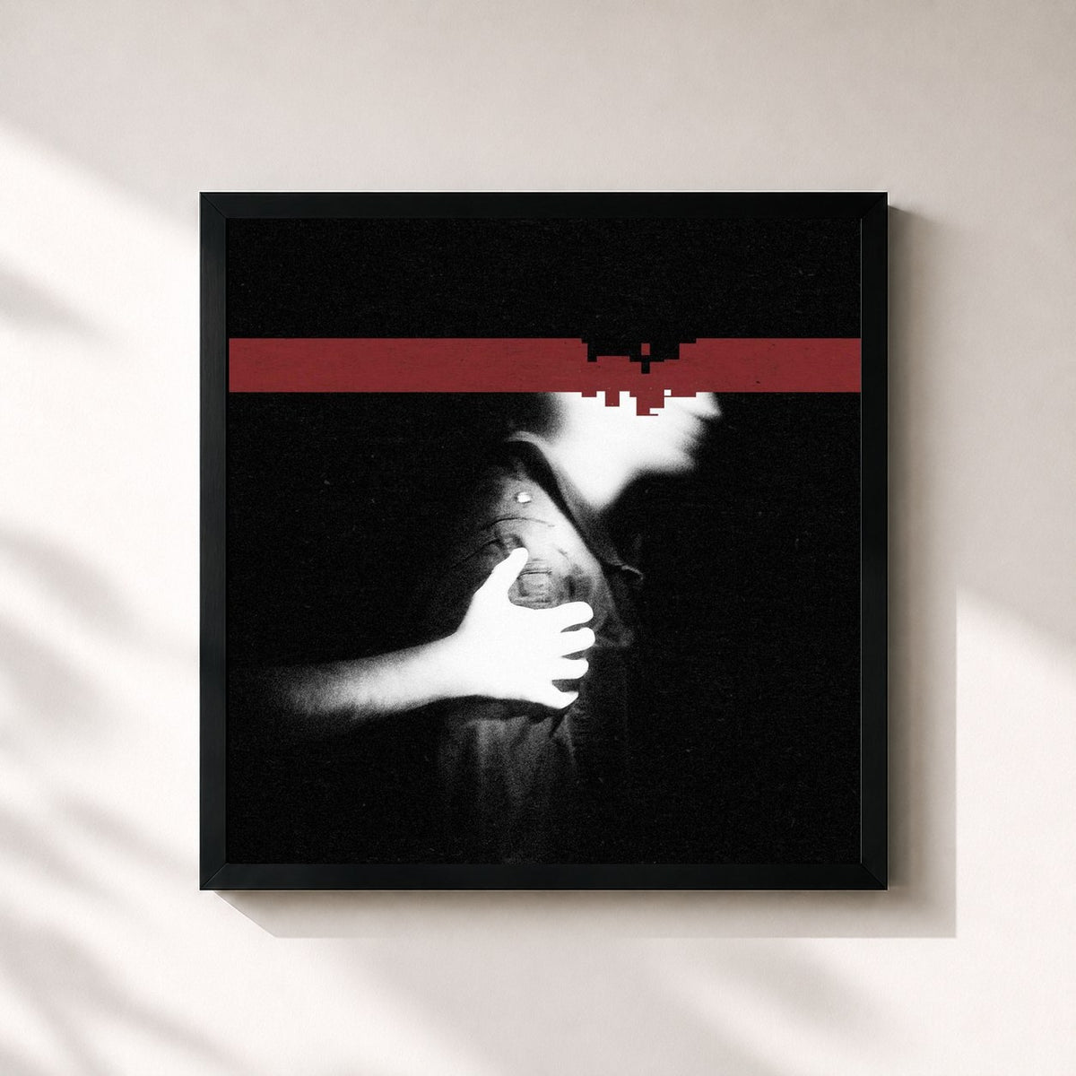 #noir Tableau carré de l'album The Slip de Nine Inch Nails, cadre noir 32x32 cm