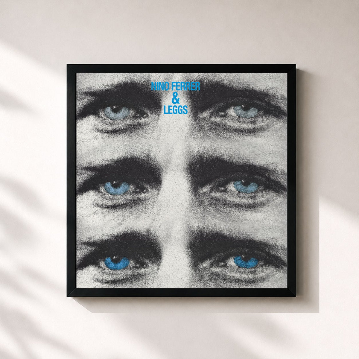 #noir Tableau carré de l'album Nino Ferrer And Leggs de Nino Ferrer, cadre noir 32x32 cm