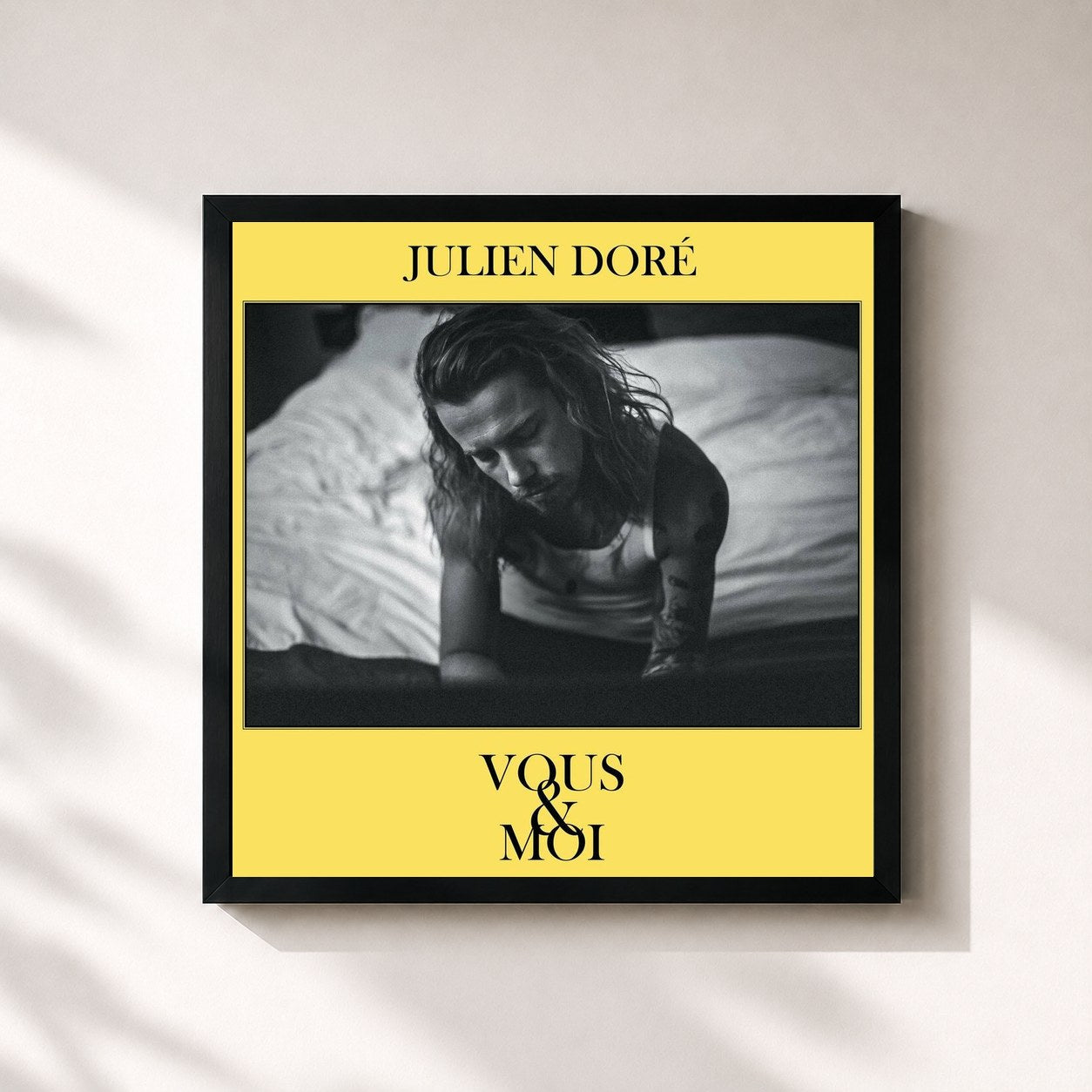 #noir Vous & moi by Julien Doré as a square framed art print, black 32x32 cm frame
