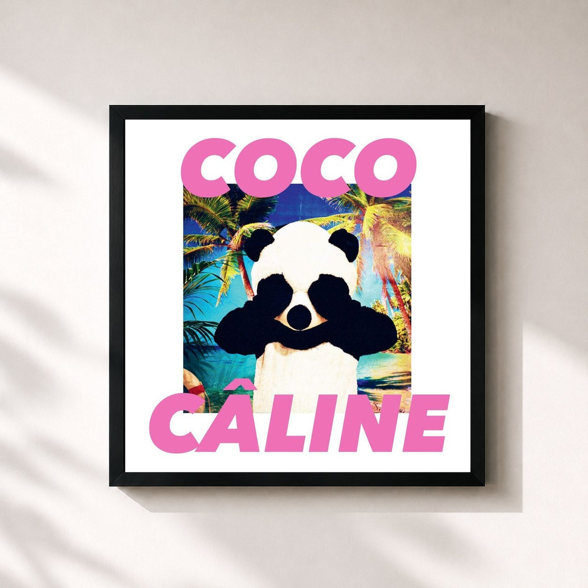 #noir Tableau carré de l'album Coco Câline (EP Remix) de Julien Doré, cadre noir 32x32 cm