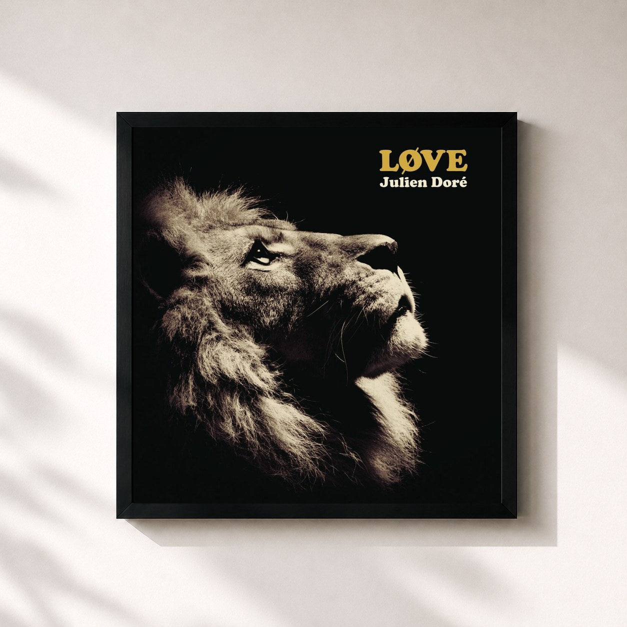 #noir Tableau carré de l'album LØVE de Julien Doré, cadre noir 32x32 cm