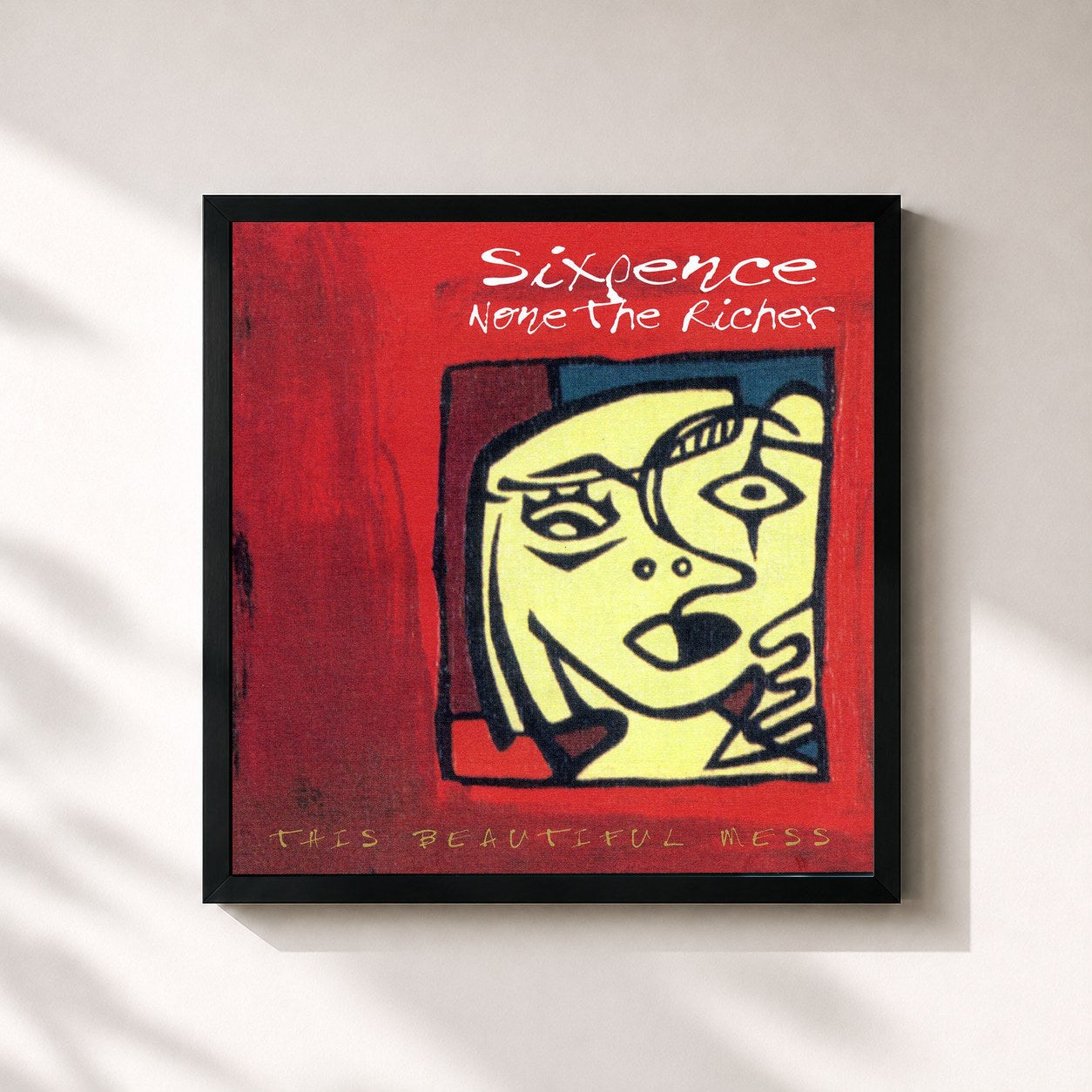 #noir Tableau carré de l'album This Beautiful Mess de Sixpence None the Richer, cadre noir 32x32 cm