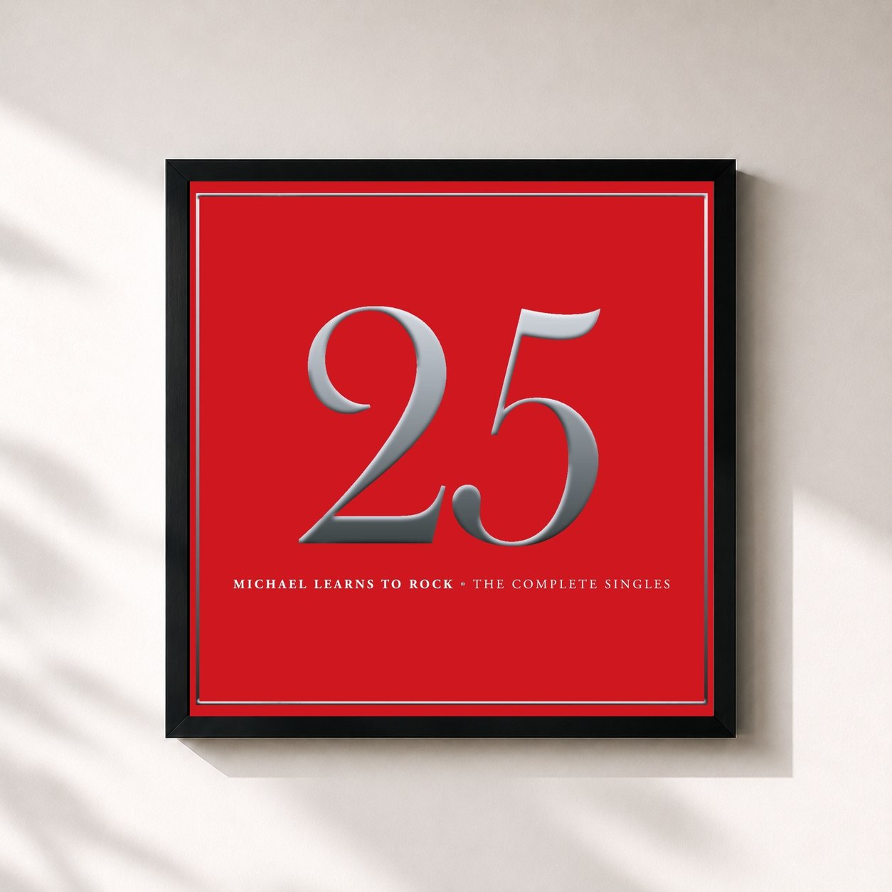 #noir Tableau carré de l'album 25 de Michael Learns to Rock, cadre noir 32x32 cm