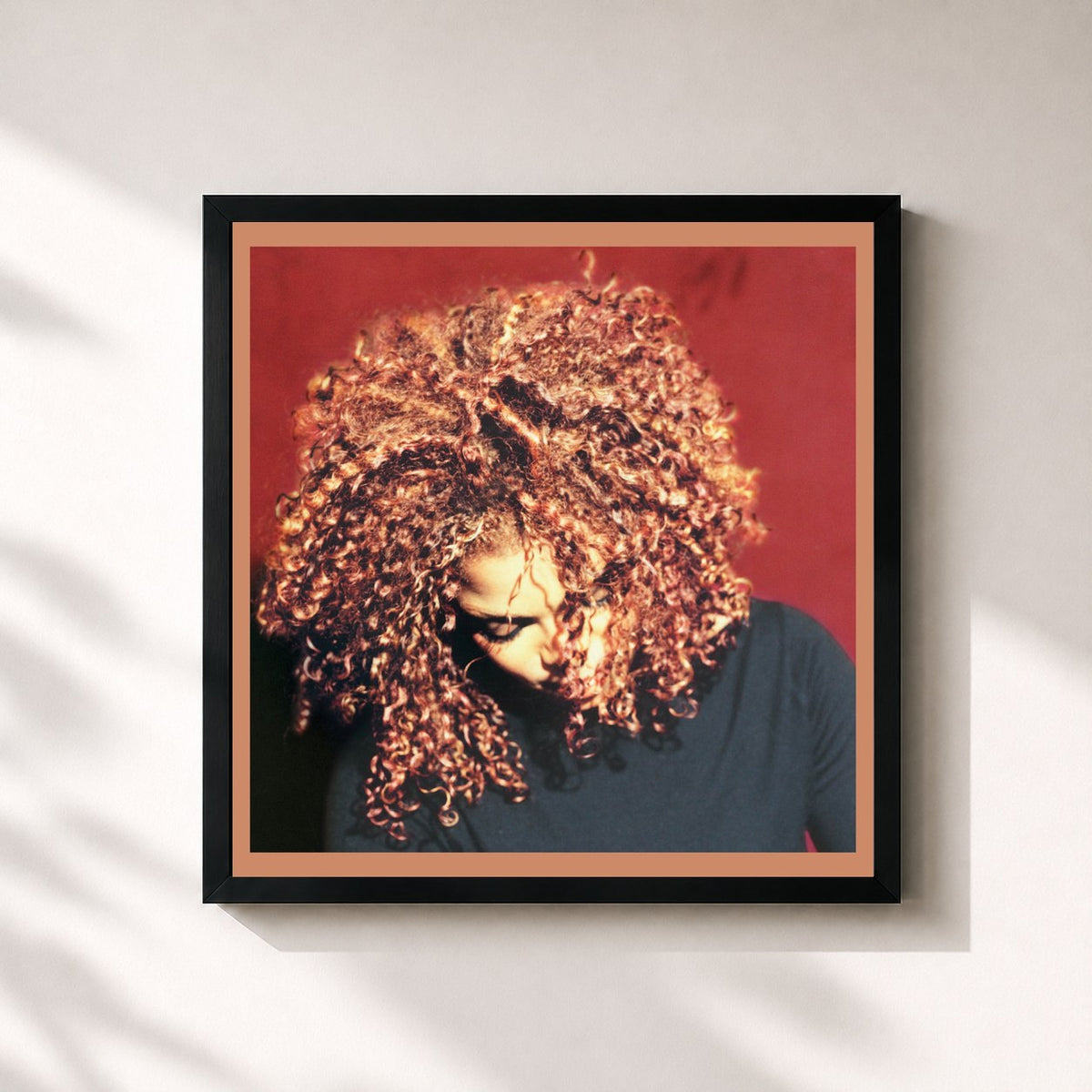 #noir Tableau carré de l'album The Velvet Rope (Deluxe Edition) de Janet Jackson, cadre noir 32x32 cm