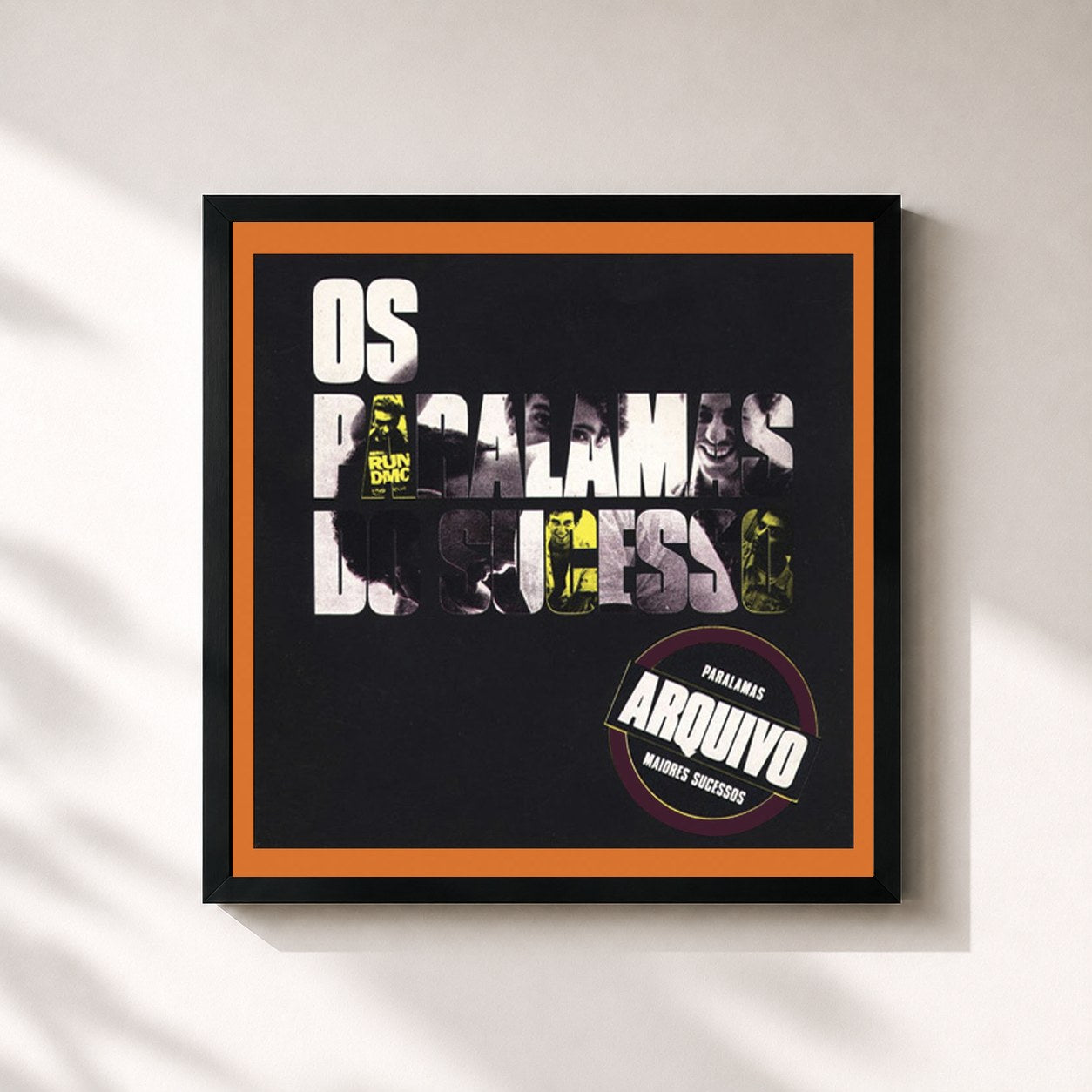 #noir Tableau carré de l'album Arquivo de Os Paralamas do Sucesso, cadre noir 32x32 cm
