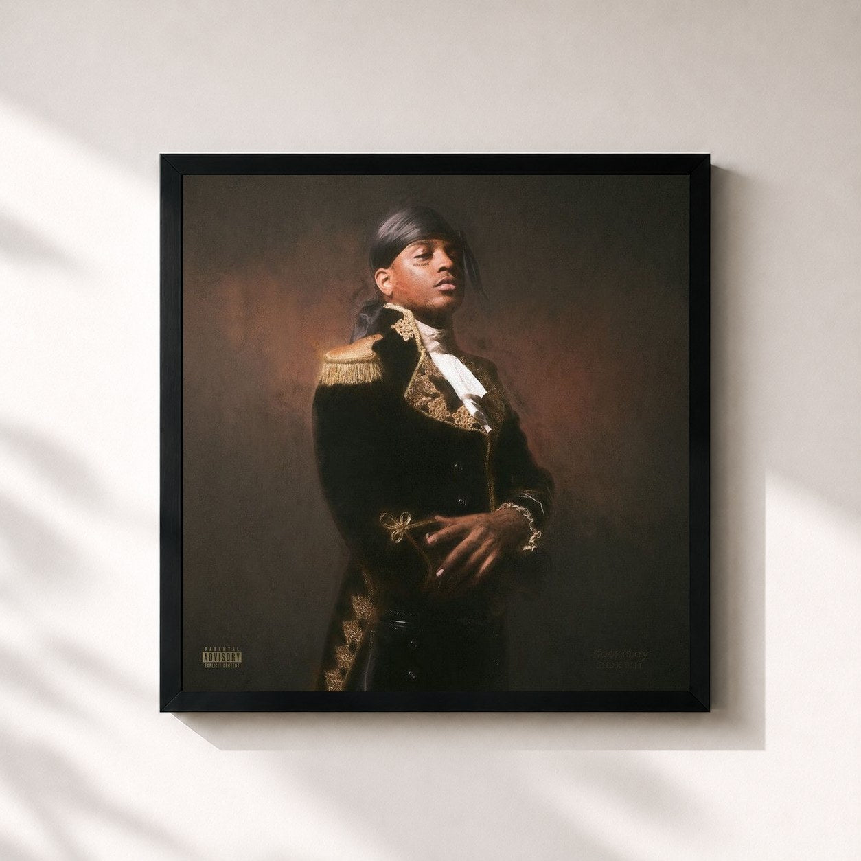 #noir Tableau carré de l'album STOKELEY de Ski Mask the Slump God, cadre noir 32x32 cm